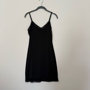 Women’s Black V Neck Full Length Slip by Montelle Intimates Foundation Garment